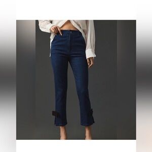 Maeve by Anthro Dark Wash Jeans Bow Detail